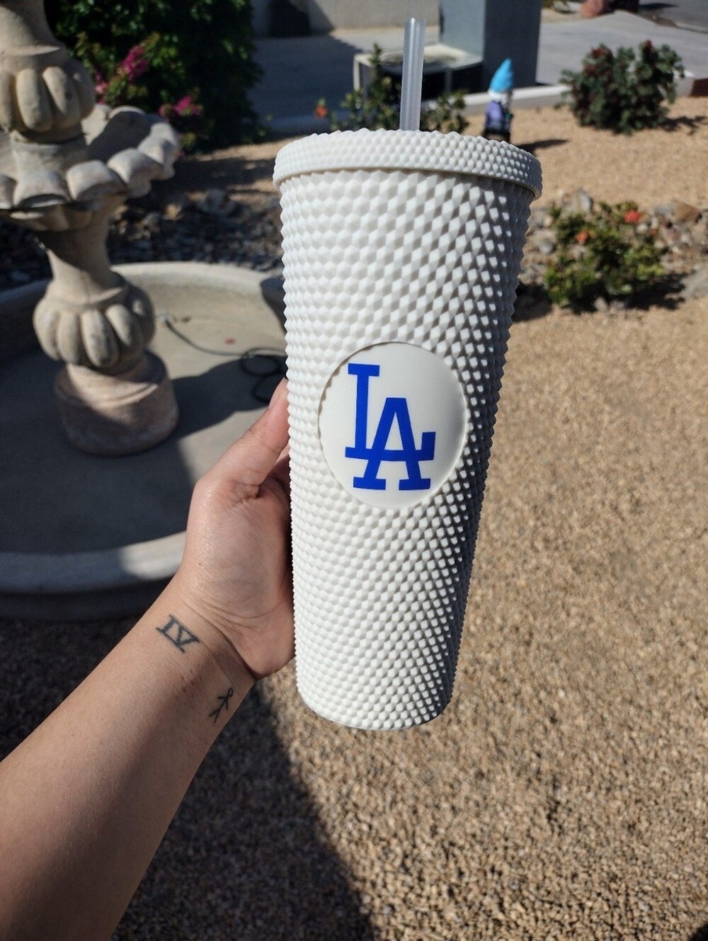 Los Angeles Dodgers White Studded Tumbler